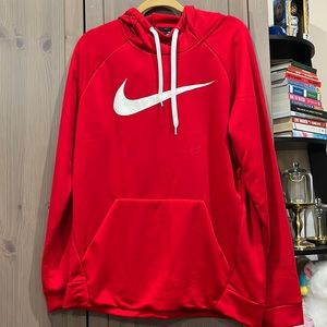 Red Size Large Nike Hooded Sweatshirt